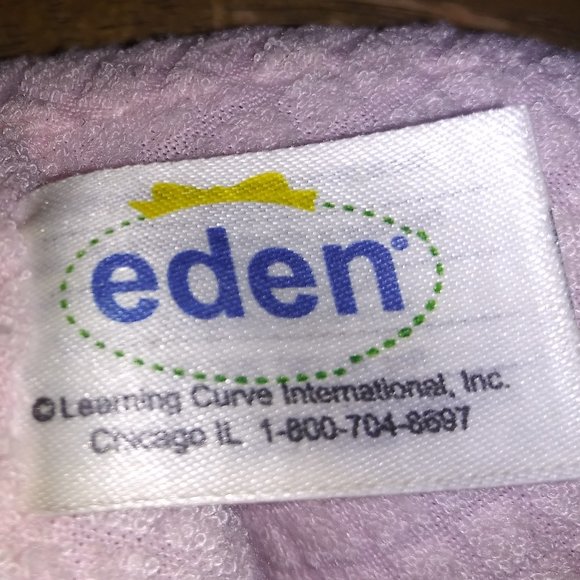 EDEN Stuffed Baby Doll Pink Terrycloth Waffle Pajamas Plush Polka Dot Bow Bonnet - Picture 7 of 11